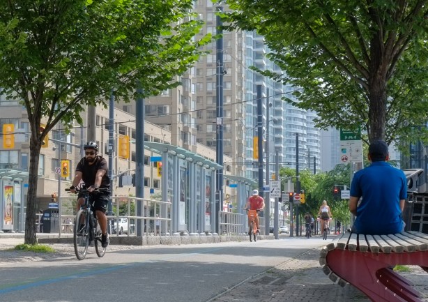 cyclists on the Martin goodman trail