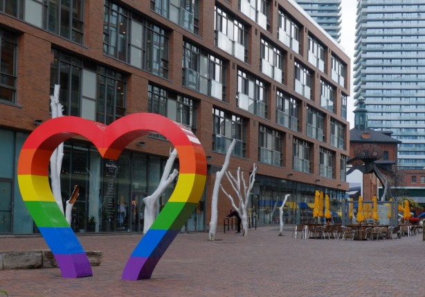 rainbow heart in distillery