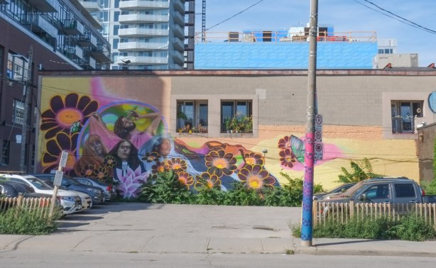 mural on the side of a building on Broadview