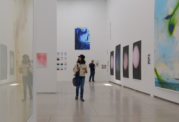 people in an art gallery looking at photos by Wolfgang Tillmans