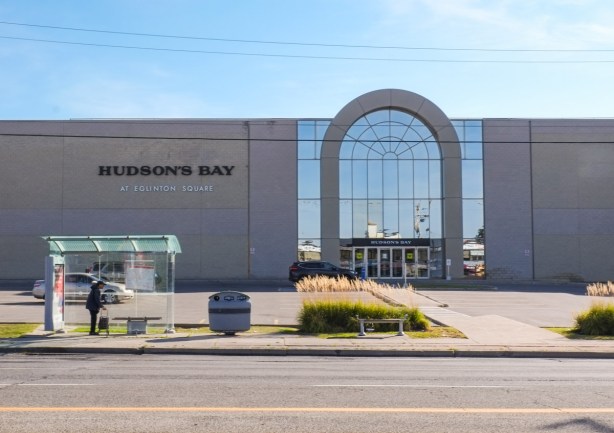 entrance to Hudsons Bay store at Eglinton Square