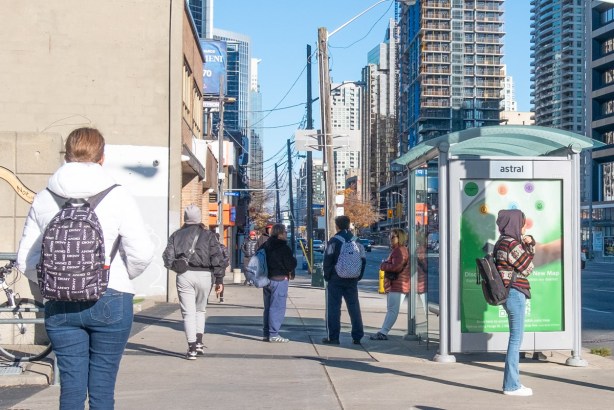 waiting for bus near Yonge and Sheppard