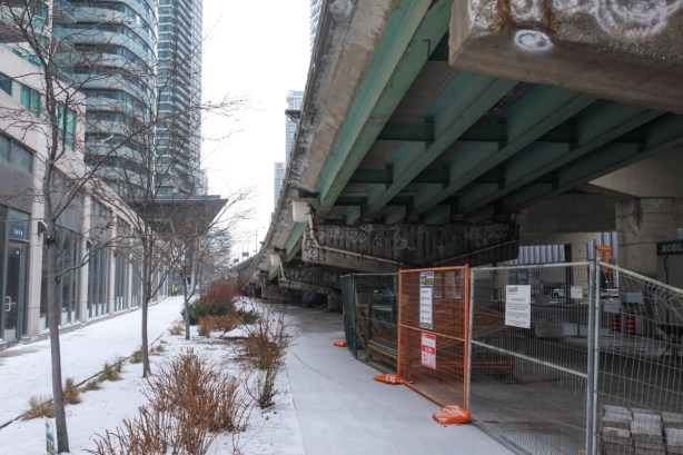 under a Gardiner expressway ramp