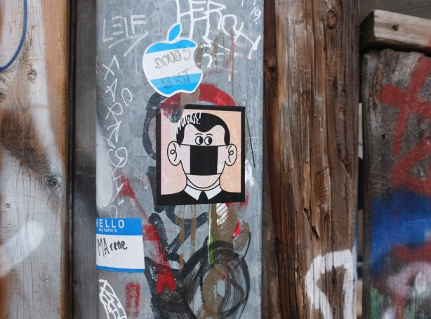 graffiti stickers, faces plus my name is marene