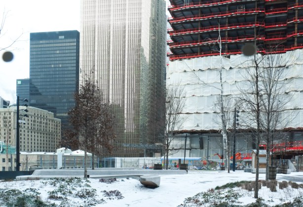 rooftop park, closed for winter and construction, cibc square