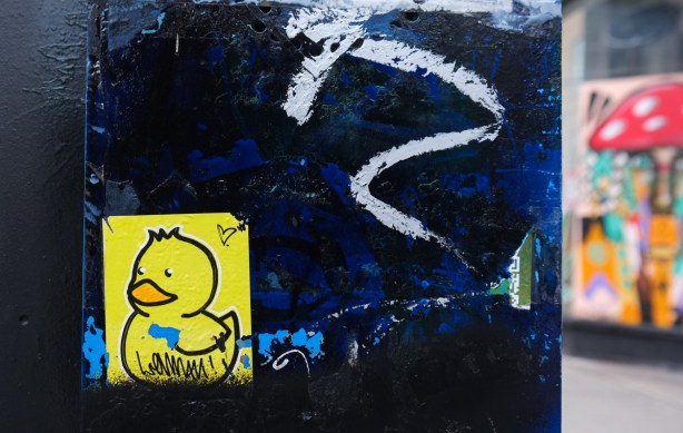 sticker, little yellow rubber ducky