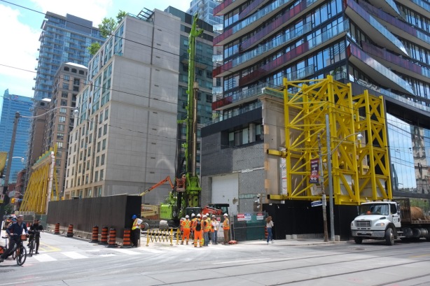 construction on Queen West and Simcoe