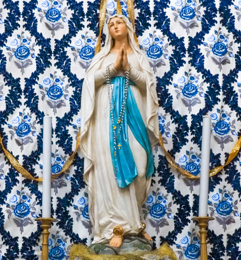 statue of Mary in a Roman Catholic church in Lecce Italy, Chiesa di Sant-Anna, or St. Anns church