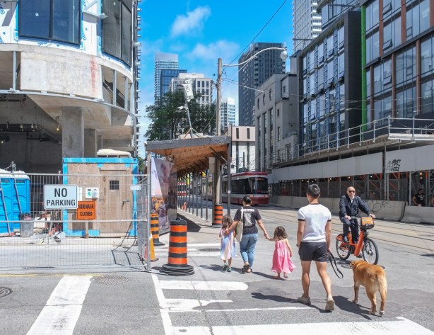 people crossing street