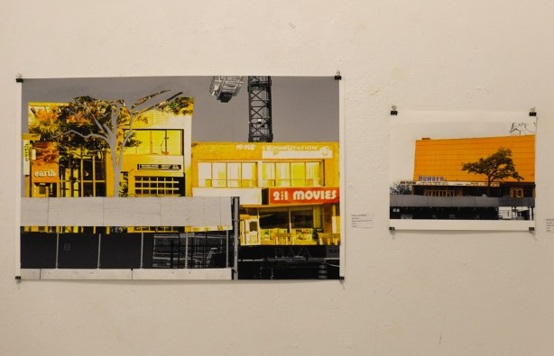 artwork on the wall of Gallery 1313, two colour photos