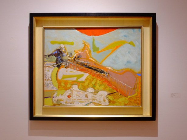 painting by Canadian artist Harold Town, abstract, on the wall of an art gallery