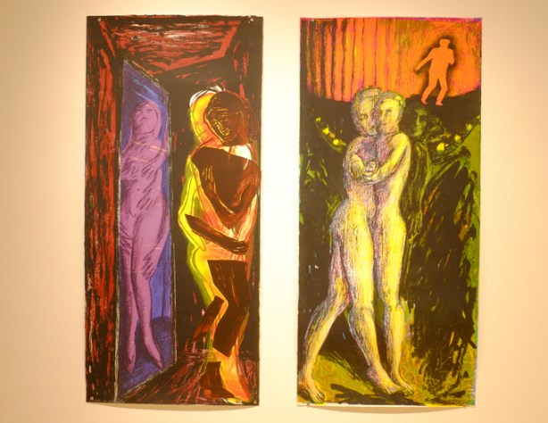 two large paintings by Janet Cardiff