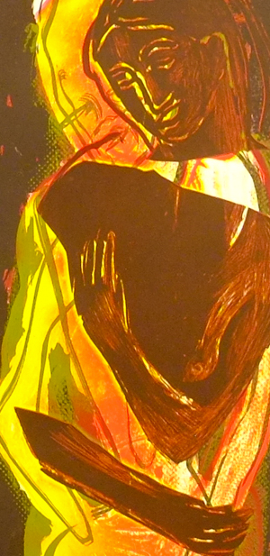 close up of figures together, painted by janet cardiff