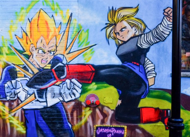 Anime theme part of mural by Jasmine Pannu