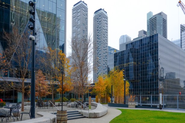 CIBC square, park, in November