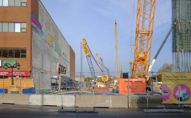 ontario line construction on the danforth near pape