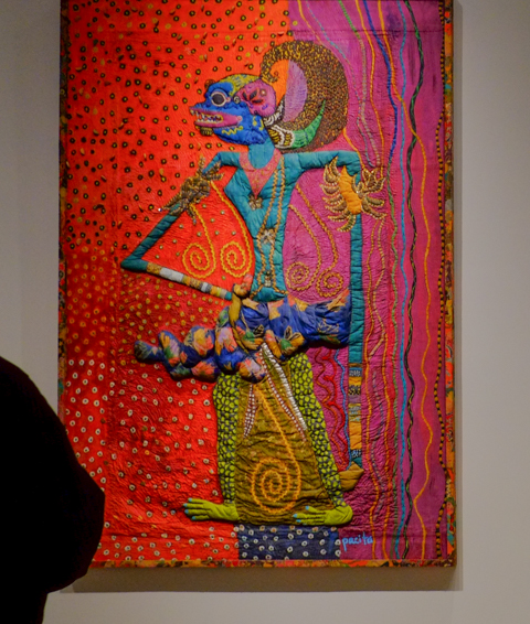 fabric artwork by Pacita Abad hanging at the Art Gallery of Ontario 