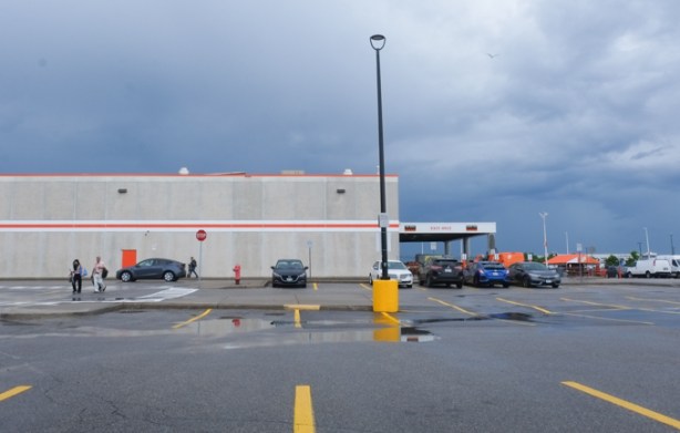 side of home depot store, parking lot, wilson avenue