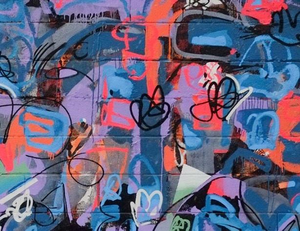 bright mural in alley