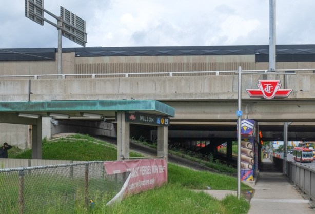 northwest entrance to wilson subway station, right next to the allen expressway