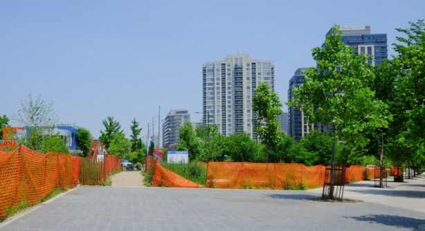 new park being developed, dunkip park, at dundas and kipling