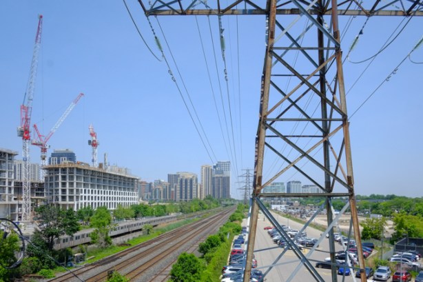 looking east along tracks from on top of bridge at kipling