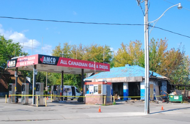gas station on Eastern ave, scene of a recent fire