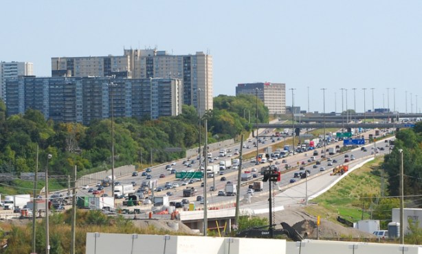 highway 401, east from Leslie Street