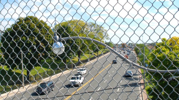 bridge over the Gardiner at northwest corner of CNE Grounds