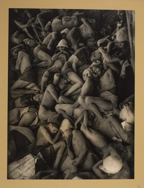 black and white photo on gallery wall by Ernst Haas, on set during production of film 'Land of the Pharaohs