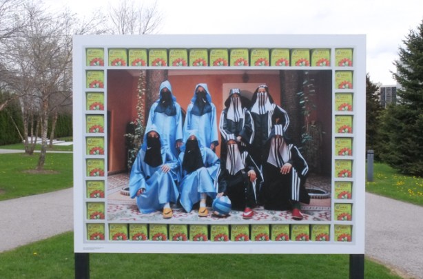 photo by Hassan Hajjaj, CONTACT photography festival exhibit, Aga Khan Park, Arab women boxers