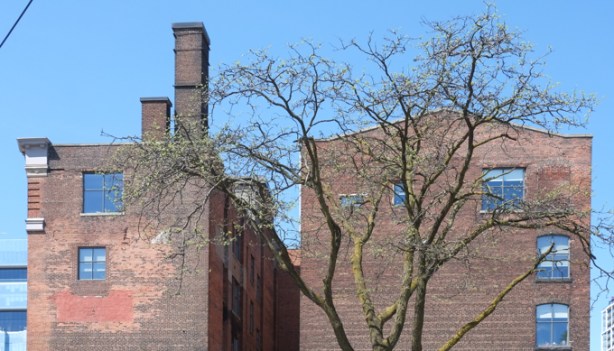 old brick buildings on king street at power street
