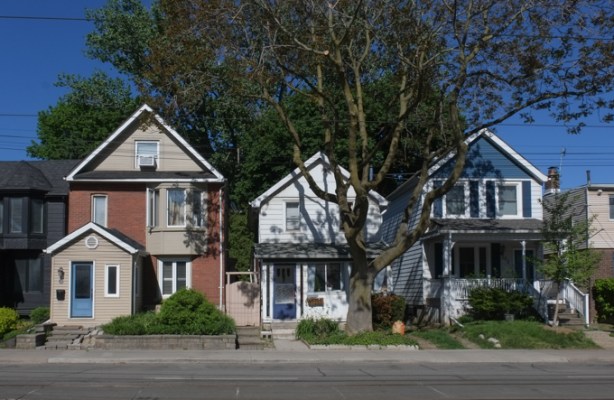 three single famiily houses on coxwell avenue