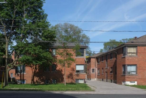 brick apartment buildings