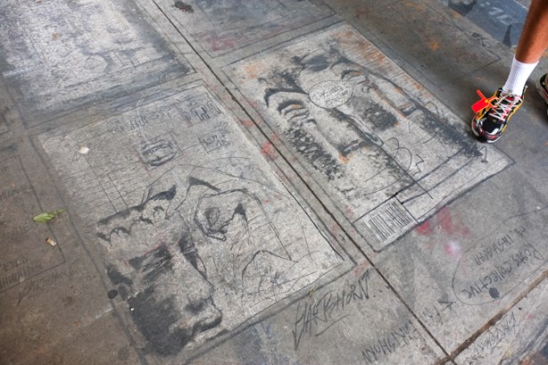 street art drawings on the pavement