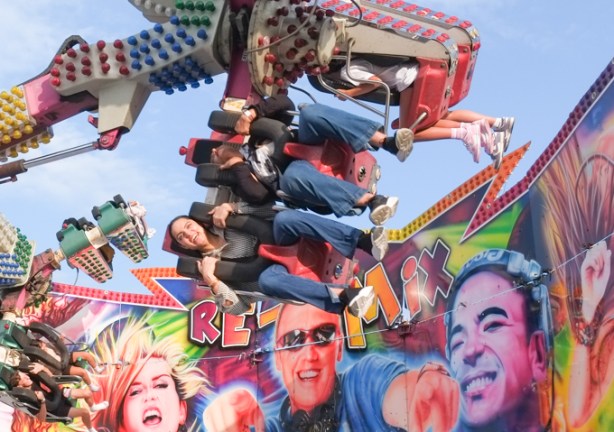 young people spinning around on ride called remix at the CNE