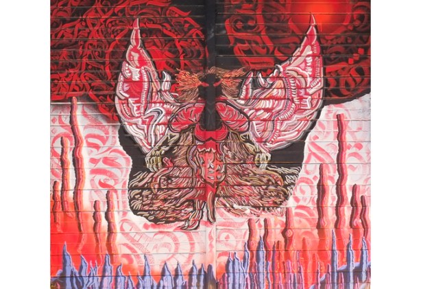 street art painting in graffiti alley