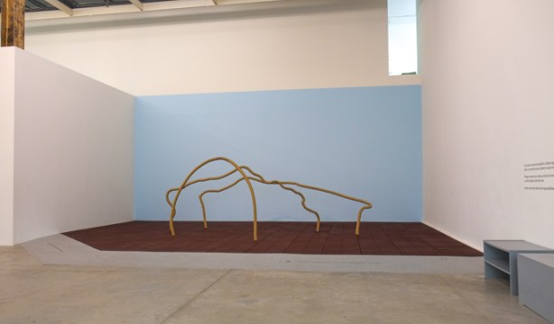 climbing structure by Sassa Linklater, part of Colourful Parachutes exhibit at Power Plant Contemporary Art Gallery