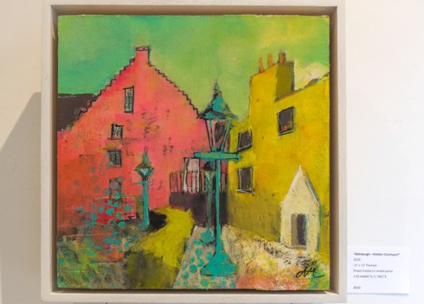 painting by Ailene Vrana Macdougall, title is Edinburgh - Hidden Courtyard