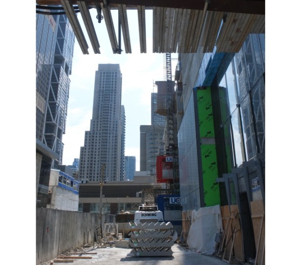 looking into a construction site