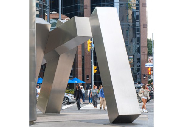 sculpture by Kosso Eloul, at northeast corner of Church and Bloor